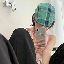 格子貝雷帽春夏季單帽新款韓版棉質英倫復古風鴨舌帽男透氣前進帽 歷史價格詳細信息