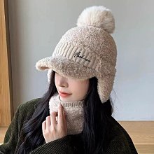 2023新款護耳保暖圍脖女款冬季小熊加絨加厚毛絨帽子圍巾一體女士 歷史價格詳細信息