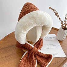 毛毛帽子 保暖帽子   毛茸茸帽子女針織毛線帽冬季大頭圍顯臉小加厚保暖洋氣冷帽 歷史價格詳細信息