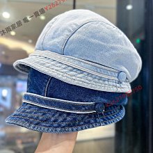 復古牛仔貝雷帽女2024新款春秋大頭圍蓓蕾八角帽時尚百搭畫家帽潮 歷史價格詳細信息