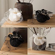 法式新娘復古網紗面紗頭飾民國名媛小禮帽女禮服旗袍配飾髮飾黑色 歷史價格詳細信息