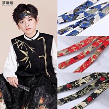 漢服頭飾男童兒童束髮帶抹額成人古風龍紋絲帶流蘇飄帶仙鶴髮飾頭 歷史價格詳細信息