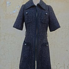 【JESSICA】黑色格紋花呢刺繡蕾絲領優雅百搭小香風外套 歷史價格詳細信息