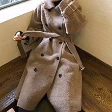 [ ohya梨花 ] =韓國帶回=秋冬季新款性感名媛歐美黃色/奶白色腰帶顯瘦造型大翻領長大衣外套 歷史價格詳細信息