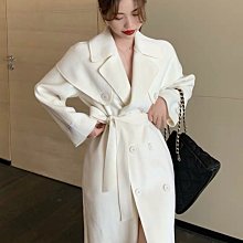 [ ohya梨花 ] =韓國帶回=秋冬新款名媛質感穿搭全麂皮翻领收腰長大衣風衣外套 歷史價格詳細信息