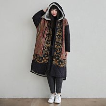 (老銀屋)冬裝設計款簡潔大器純棉布夾棉保暖長版開衫外套 歷史價格詳細信息