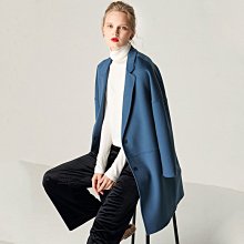 秋冬新款雙面羊毛大衣女牛角扣中長款寬松拼色休閑毛呢外套 歷史價格詳細信息