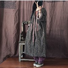 (老銀屋)冬裝設計款簡潔大器純棉布夾棉保暖長版開衫外套 歷史價格詳細信息