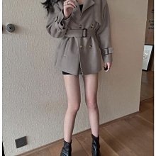 灰色羊絨雙面羊絨大衣女秋冬新款高級感爆款韓版寬松加厚毛呢外套 歷史價格詳細信息