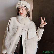 MIKI精品黎晴楽 √  實拍+羔羊毛皮毛一件式外套女2020冬季新款顆粒絨中長款白色毛領皮草大衣 歷史價格詳細信息