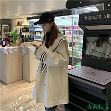 加棉加厚大衣中長款西裝上衣中長款毛呢大衣毛呢外套女英倫風小個子寬鬆A1018 毛呢格子外套女春秋寬鬆潮ins慵懶風~梅梅服飾 歷史價格詳細信息