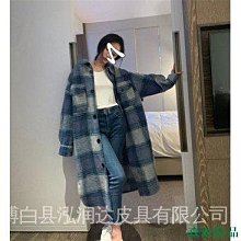 MIKI精品黎晴楽 √  實拍+羔羊毛皮毛一件式外套女2020冬季新款顆粒絨中長款白色毛領皮草大衣 歷史價格詳細信息