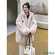 MIKI精品黎晴楽 √  實拍+羔羊毛皮毛一件式外套女2020冬季新款顆粒絨中長款白色毛領皮草大衣 歷史價格詳細信息