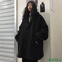 MIKI精品韓風時尚女外套寬鬆韓系薄款春秋款新款秋冬季毛呢襯衫外套女中長款韓版寬鬆小個子百搭呢子大衣 歷史價格詳細信息