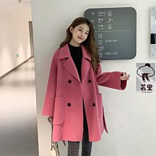 韓版中長款寬松毛呢外套女秋冬2023新款高級感赫本風雙面羊絨大衣_佳美優品 歷史價格詳細信息
