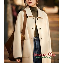 歐單 MO 新款 輕奢華麗 名媛小香風 重手工珍珠點綴 寬鬆廓型 溫暖舒適綿羊毛外套 兩色 (V872) 歷史價格詳細信息