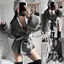 克妹Ke-Mei【ZT83257】GUSTY超火辣復古龐克字母圖印厚棉騎士風連帽外套 歷史價格詳細信息