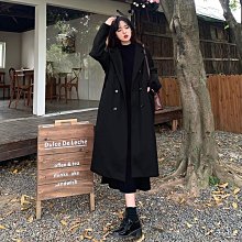 秋季赫本風黑色牛角扣大衣外套女秋冬2023新款韓系加厚中長款毛呢_佳美優品 歷史價格詳細信息