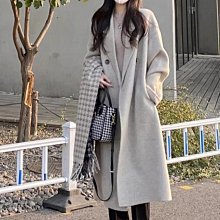 毛呢外套女秋冬季2023新款高級感小個子中長款赫本風西裝格子大衣_佳美優品 歷史價格詳細信息