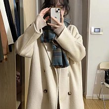 毛呢外套女秋冬季2023新款高級感小個子中長款赫本風西裝格子大衣_佳美優品 歷史價格詳細信息