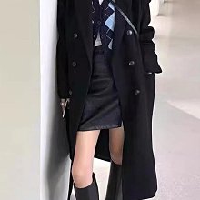 秋季赫本風黑色牛角扣大衣外套女秋冬2023新款韓系加厚中長款毛呢_佳美優品 歷史價格詳細信息