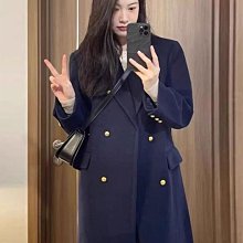 赫本風毛呢外套中長款秋冬季2023新款爆款小個子黑色牛角扣大衣女_佳美優品 歷史價格詳細信息