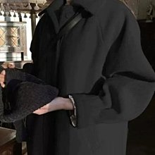 赫本風毛呢外套中長款秋冬季2023新款爆款小個子黑色牛角扣大衣女_佳美優品 歷史價格詳細信息