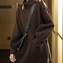 立領毛呢外套女秋冬 冬季保暖長版外套 氣質中長款收腰毛呢大衣  風衣外套女 風大衣 歷史價格詳細信息