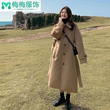赫本風毛呢大衣女新款韓版矮個子森林系中長款秋冬呢子外套????.????.????~梅梅服飾 歷史價格詳細信息