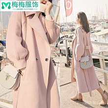 毛呢大衣 毛料外套 秋冬中長款韓版合身顯瘦氣質大衣女裝新款西裝領外套 百搭素色復古上衣外套 大尺碼女裝~梅梅服飾 歷史價格詳細信息