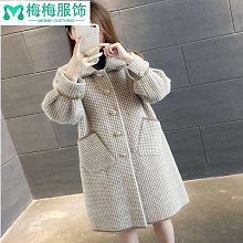 中長款仿水貂絨大衣2021秋冬新款韓版寬松加厚毛呢格子開衫女外套超夯 精品 歷史價格詳細信息