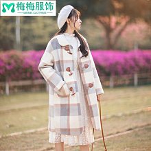 牛角扣呢子大衣女秋冬季灰色毛呢外套中長款小個子加厚風衣高級感_佳美優品 歷史價格詳細信息