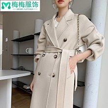 秋冬雙面呢大衣女士寬松慵懶風毛呢外套赫本風氣質西裝領 歷史價格詳細信息