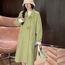 牛角扣呢子大衣女秋冬季灰色毛呢外套中長款小個子加厚風衣高級感_佳美優品 歷史價格詳細信息