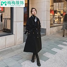 秋冬復古寬松氣質牛角扣呢子大衣女2023年新款中長款黑色毛呢外套 歷史價格詳細信息
