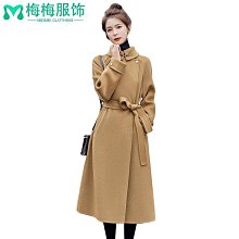 熱賣 呢子外套 毛呢大衣 高端雙面大衣女中長款 2024年秋冬季新款雙面精仿羊毛呢子外套甩賣~梅梅服飾 歷史價格詳細信息