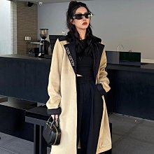 新款熱銷 L 23秋冬新款翻領斜紋金扣腰帶外套 老花內襯長袖翻領收腰中長款修身外套 明星大牌同款 歷史價格詳細信息