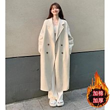 韓系呢子大衣 女裝 小個子潮流風衣 2023年秋冬季新款翻領厚外套 休閒寬鬆防風外套 歷史價格詳細信息