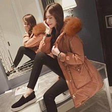 2018冬裝新款韓版連帽大毛領長款過膝羽絨棉衣女bf寬鬆麵包服棉襖 歷史價格詳細信息