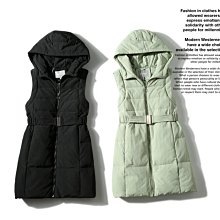 羽絨馬甲女中長款2022韓版立領收腰白鴨絨百搭坎肩背心馬夾外套潮-時尚女裝 歷史價格詳細信息