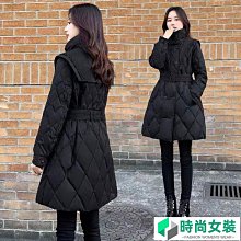 ????冬季外套 羽絨外套 保暖冬天外套 黑色中長款羽絨棉服女高領韓版寬松學生ins潮過膝棉衣襖冬季外套-時尚女裝 歷史價格詳細信息