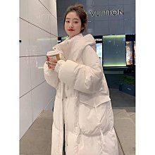 羽絨服女長款過膝加厚韓版寬松保暖白鴨絨冬季情侶連帽外套面包服-時尚女裝 歷史價格詳細信息