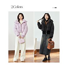 紫色短款羽絨服女冬季2023新款設計感小眾韓版寬松連帽白鴨絨外套_佳美優品 歷史價格詳細信息