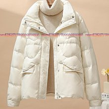 羽絨服 反季牛角扣羽絨服女中長款冬季新款過膝寬松大毛領白鴨絨外套 歷史價格詳細信息