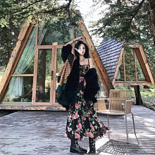 黑色碎花連衣裙女夏季新款法式設計感收腰顯瘦方領短袖a字短裙子 歷史價格詳細信息