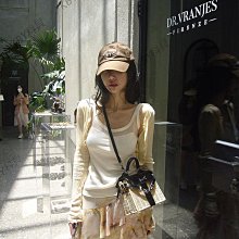 【防晒神器】開衫 罩衫 外套 針織空調衫寬松大碼女薄款防曬衣設計感ins露背系帶長袖雙v領上衣 V領上衣 女裝 歷史價格詳細信息