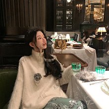【12.09 PM20:00】 【紫鶯啼月】系帶時尚闊版羊毛開衫毛衣-KBY科貝 歷史價格詳細信息