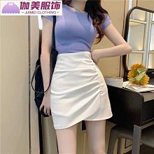 包臀半身裙女夏季開叉高腰緊身顯瘦不規則a字裙黑色大尺碼褲裙短裙 歷史價格詳細信息