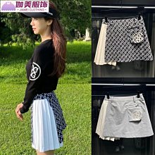 高爾夫服裝女 高爾夫服裝女長袖T恤翻領POLO衫百褶短裙半身裙套裝衣服速乾秋冬-名流旗艦 歷史價格詳細信息