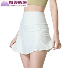 運動短裙   運動短裙女  運動網球   高腰 2 合 1 荷葉邊跑步健身   網球裙 FST09M【LPY#lone】 歷史價格詳細信息